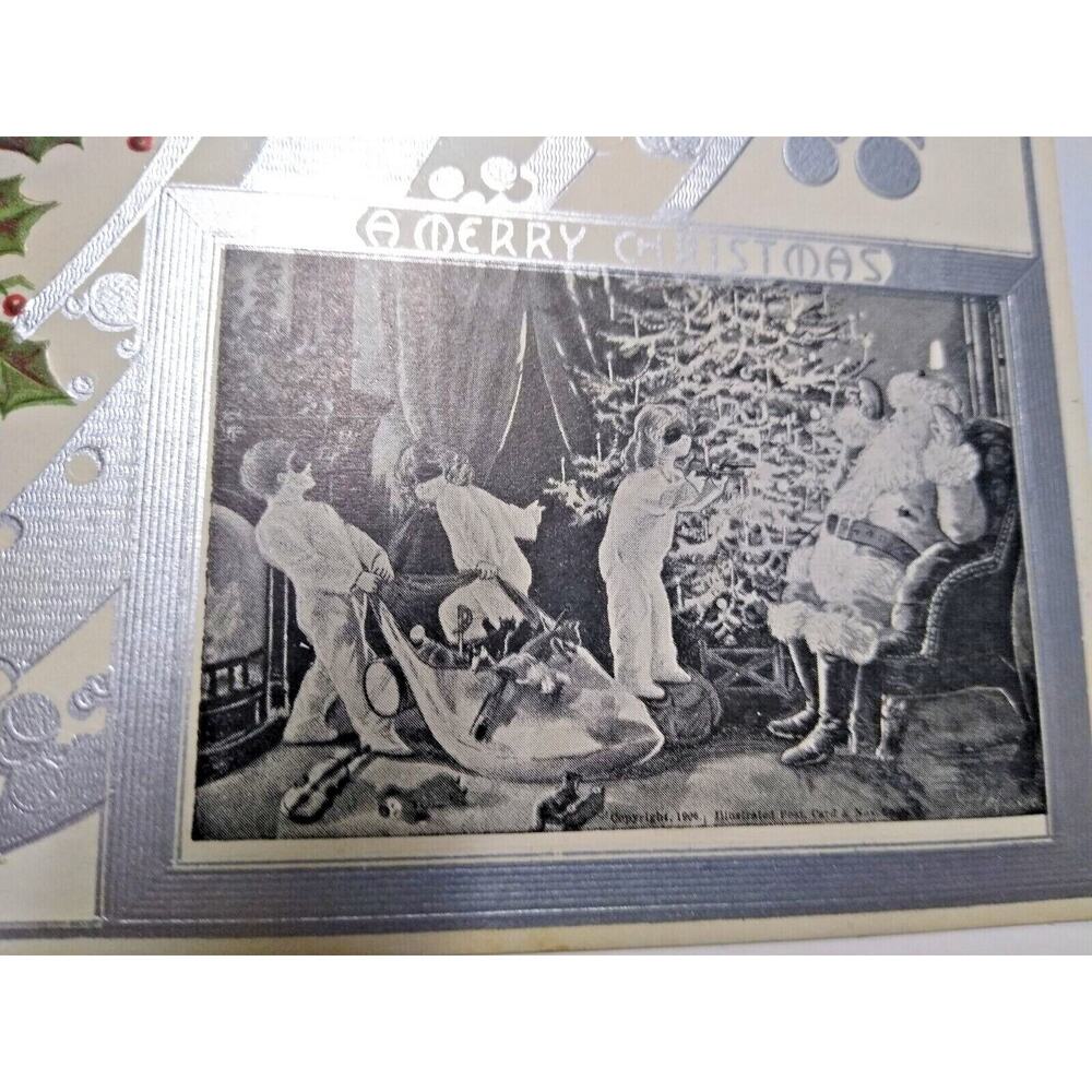 Christmas Postcard Santa Claus Toys Robbed By Masked Children 1908 Illustrated